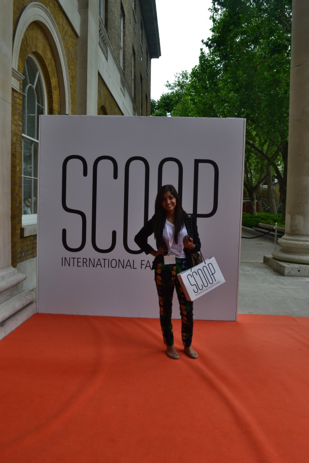 Outside Scoop International at the Saatchi Gallery