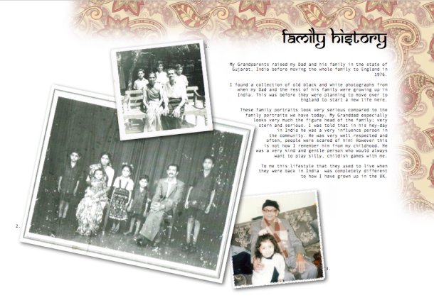 A page from my research into family memories. 