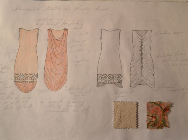 Reversible Leather and Silk dress design development